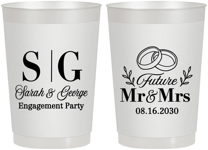 Personalized Engagement 22 oz Frosted Cups - Future Mr And Mrs | 10002