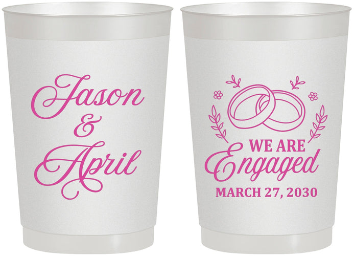 Personalized Engagement 22 oz Frosted Cups - We Are Engaged | 10003