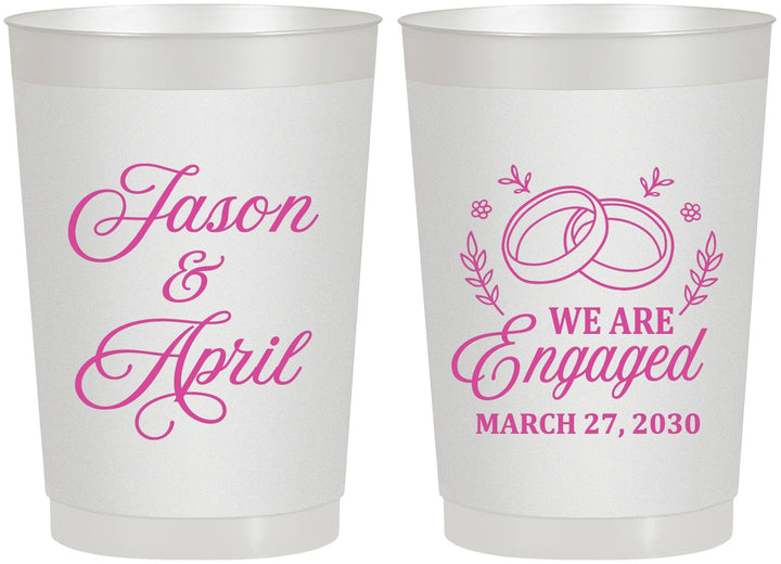 Personalized Engagement 22 oz Frosted Cups - We Are Engaged | 10003