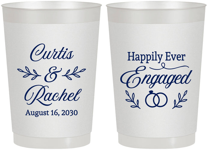 Personalized Engagement 22 oz Frosted Cups - Happily Ever Engaged | 10004