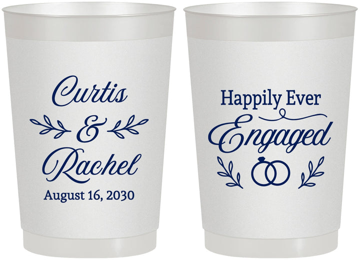 Personalized Engagement 22 oz Frosted Cups - Happily Ever Engaged | 10004