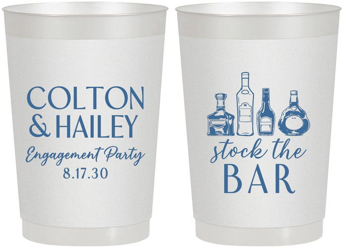Personalized Engagement 22 oz Frosted Cups - Stock The Bar | 10005