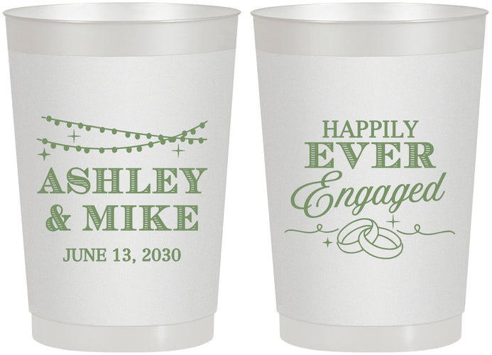 Personalized Engagement 22 oz Frosted Cups - Happily Ever Engaged | 10006