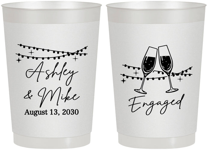 Personalized Engagement 22 oz Frosted Cups - Engaged | 10007