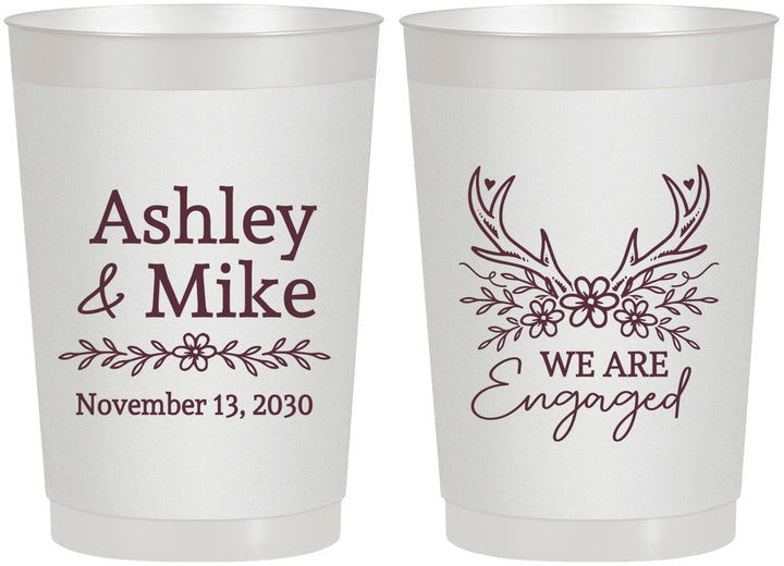 Personalized Engagement 22 oz Frosted Cups - We Are Engaged | 10009