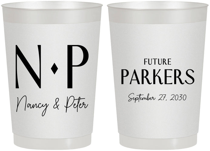 Personalized Engagement 22 oz Frosted Cups - Future | 10010