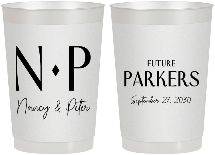 Personalized Engagement 22 oz Frosted Cups - Future | 10010