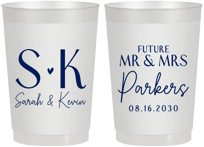 Personalized Engagement 22 oz Frosted Cups - Future Mr And Mrs | 10012