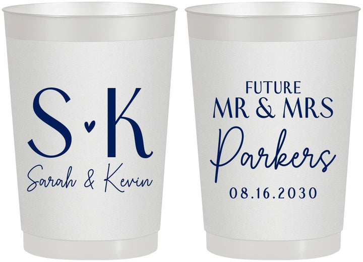 Personalized Engagement 22 oz Frosted Cups - Future Mr And Mrs | 10012