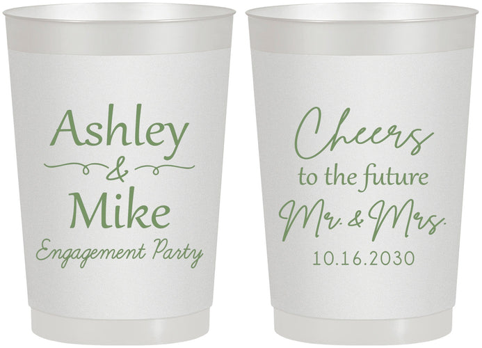Personalized Engagement 22 oz Frosted Cups - Future Mr And Mrs | 10014