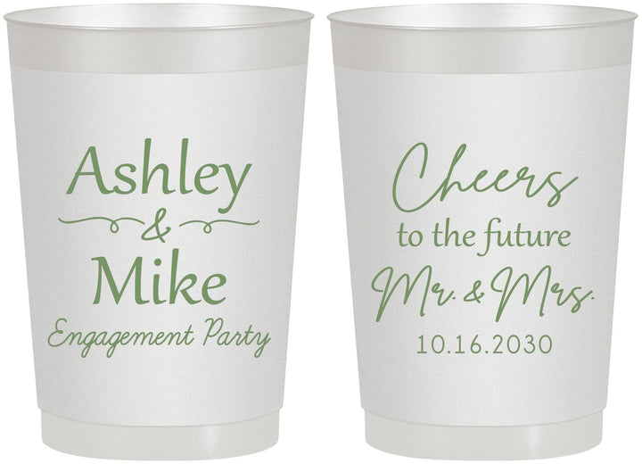 Personalized Engagement 22 oz Frosted Cups - Future Mr And Mrs | 10014