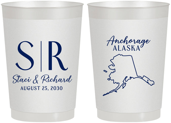 Personalized Wedding 22 oz Frosted Cups - Alaska | 101