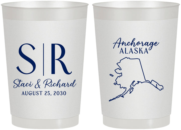 Personalized Wedding 22 oz Frosted Cups - Alaska | 101