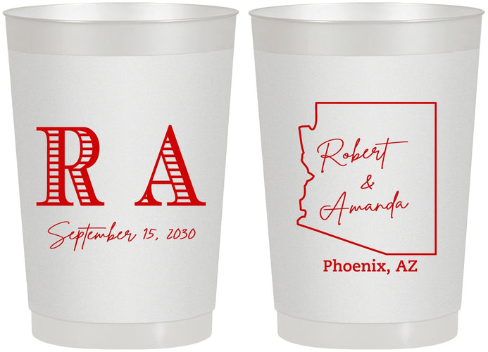 Personalized Wedding 22 oz Frosted Cups - Arizona | 102