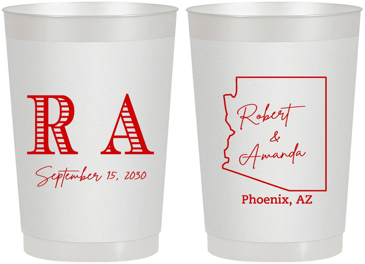 Personalized Wedding 22 oz Frosted Cups - Arizona | 102