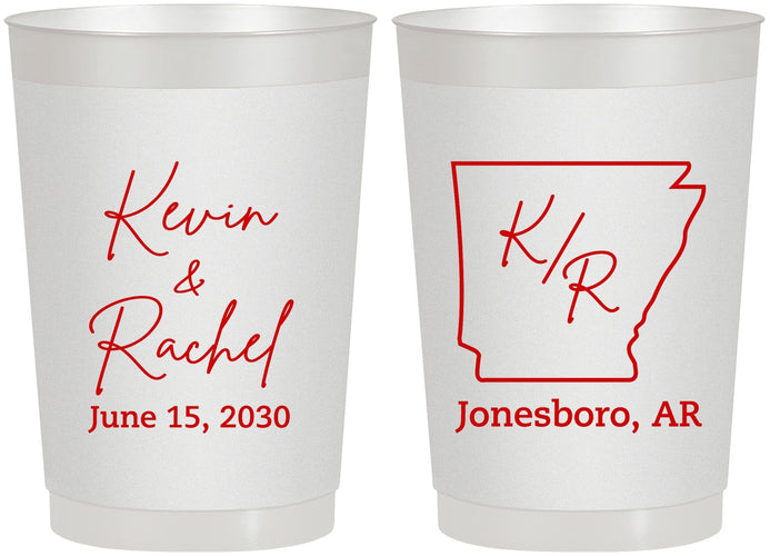 Personalized Wedding 22 oz Frosted Cups - Arkansas | 103