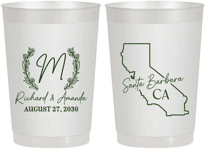 Personalized Wedding 22 oz Frosted Cups - California | 104