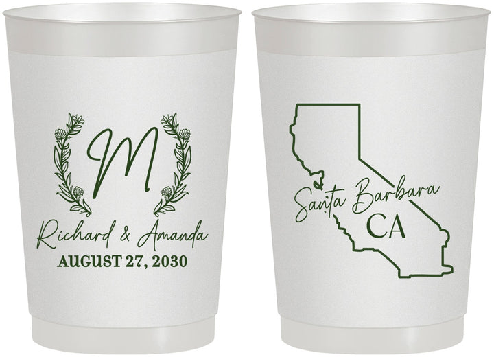 Personalized Wedding 22 oz Frosted Cups - California | 104