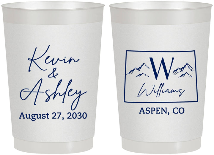 Personalized Wedding 22 oz Frosted Cups - Colorado | 105