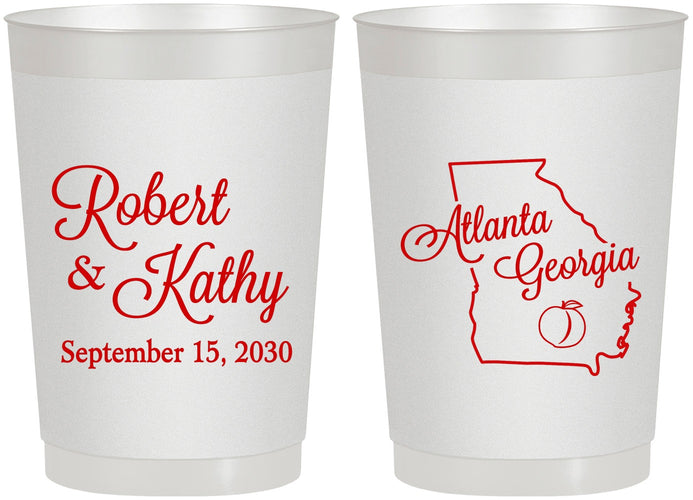 Personalized Wedding 22 oz Frosted Cups - Georgia | 109