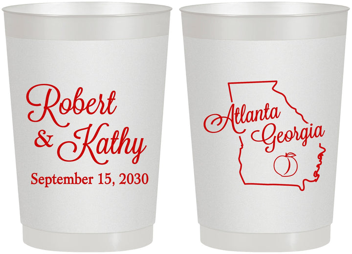 Personalized Wedding 22 oz Frosted Cups - Georgia | 109