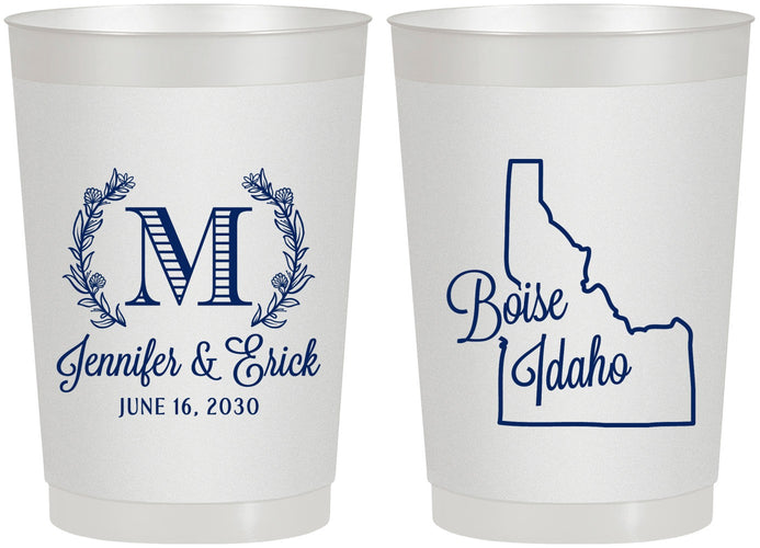 Personalized Wedding 22 oz Frosted Cups - Idaho | 111
