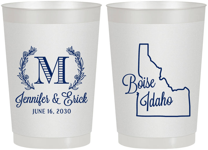 Personalized Wedding 22 oz Frosted Cups - Idaho | 111