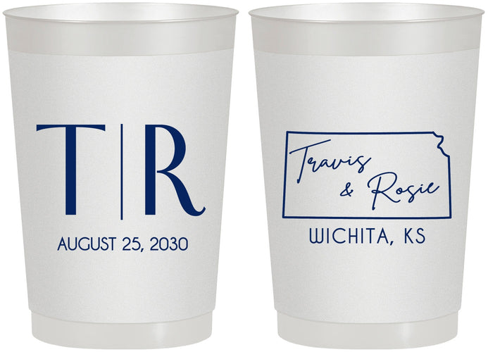 Personalized Wedding 22 oz Frosted Cups - Kansas | 115