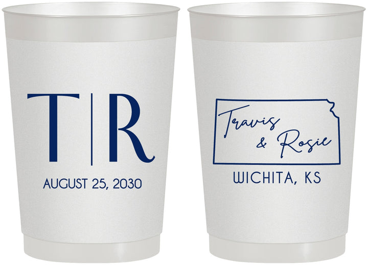 Personalized Wedding 22 oz Frosted Cups - Kansas | 115