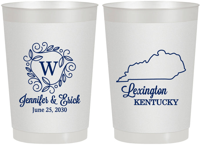 Personalized Wedding 22 oz Frosted Cups - Kentucky | 116
