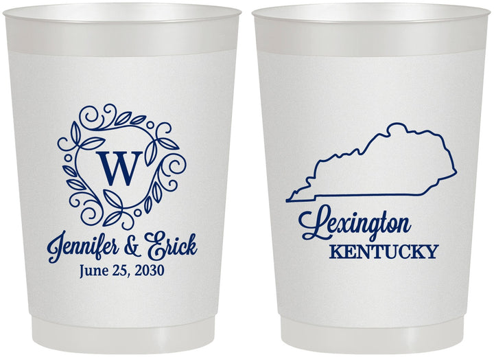 Personalized Wedding 22 oz Frosted Cups - Kentucky | 116