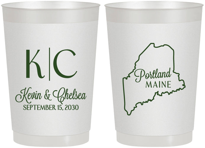 Personalized Wedding 22 oz Frosted Cups - Maine | 118