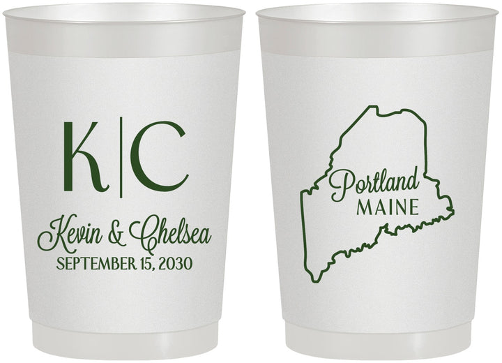 Personalized Wedding 22 oz Frosted Cups - Maine | 118