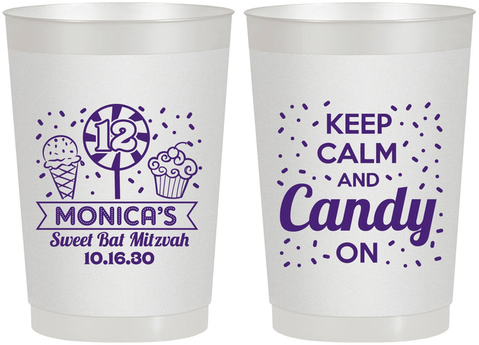 Personalized Bat Mitzvah 22 oz Frosted Cups - 12th Birthday Cupcake | 120001
