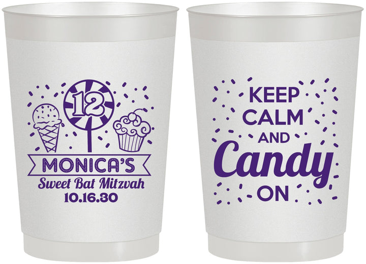 Personalized Bat Mitzvah 22 oz Frosted Cups - 12th Birthday Cupcake | 120001