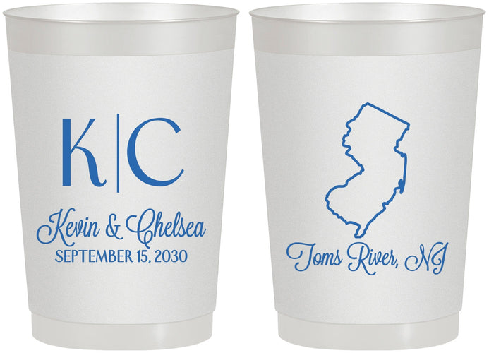 Personalized Wedding 22 oz Frosted Cups - New Jersey | 129