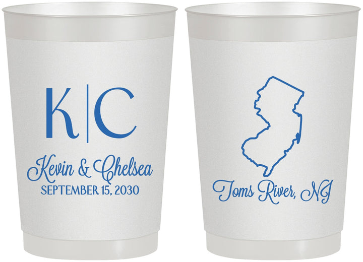Personalized Wedding 22 oz Frosted Cups - New Jersey | 129
