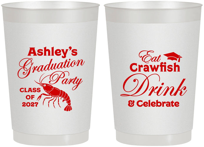 Personalized Graduation 22 oz Frosted Cups - Class Of 2027 Crawfish Boil | 130000