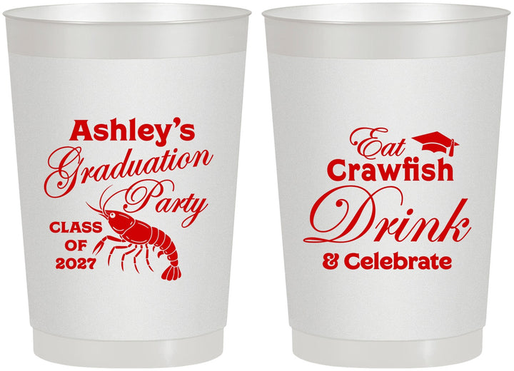 Personalized Graduation 22 oz Frosted Cups - Class Of 2027 Crawfish Boil | 130000