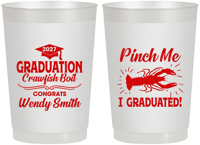 Personalized Graduation 22 oz Frosted Cups - Class Of 2027 Crawfish Boil | 130001