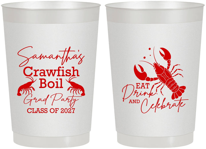 Personalized Graduation 22 oz Frosted Cups - Class Of 2027 Crawfish Boil | 130002