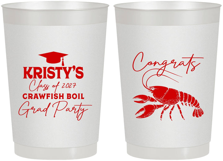 Personalized Graduation 22 oz Frosted Cups - Class Of 2027 Crawfish Boil | 130003