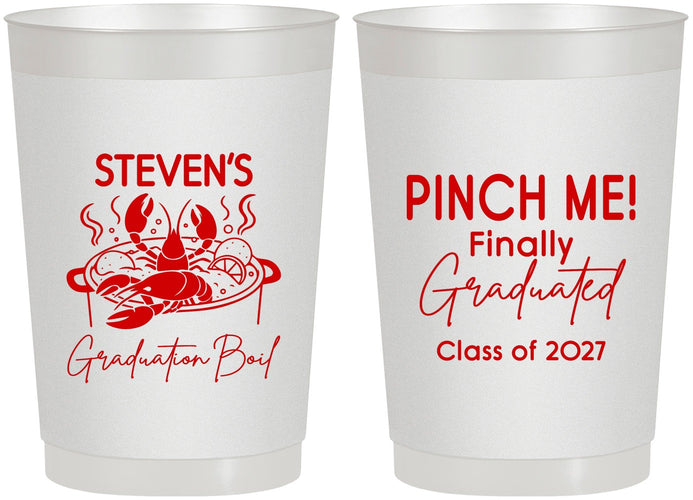 Personalized Graduation 22 oz Frosted Cups - Class Of 2027 Crawfish Boil | 130004