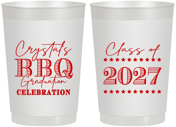 Personalized Graduation 22 oz Frosted Cups - Class Of 2027 Bbq | 130005