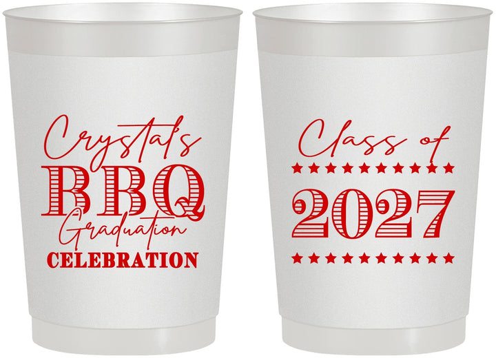 Personalized Graduation 22 oz Frosted Cups - Class Of 2027 Bbq | 130005