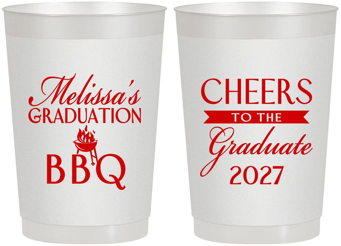 Personalized Graduation 22 oz Frosted Cups - Class Of 2027 Bbq | 130006