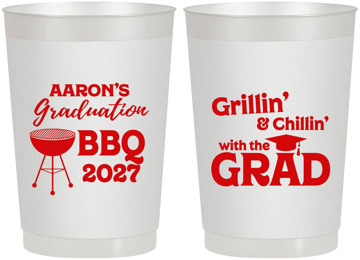 Personalized Graduation 22 oz Frosted Cups - Class Of 2027 Bbq | 130007
