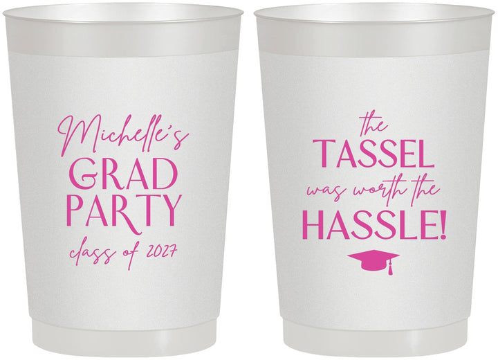 Personalized Graduation 22 oz Frosted Cups - Class Of 2027 Tassel Hassel | 130011