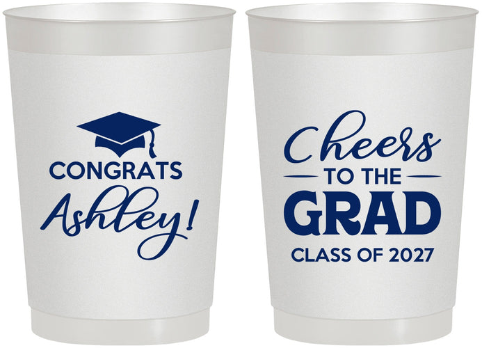 Personalized Graduation 22 oz Frosted Cups - Class Of 2027 Cheers Grad | 130020