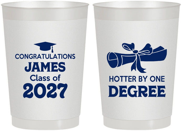 Personalized Graduation 22 oz Frosted Cups - Class Of 2027 Hotter Degree | 130022